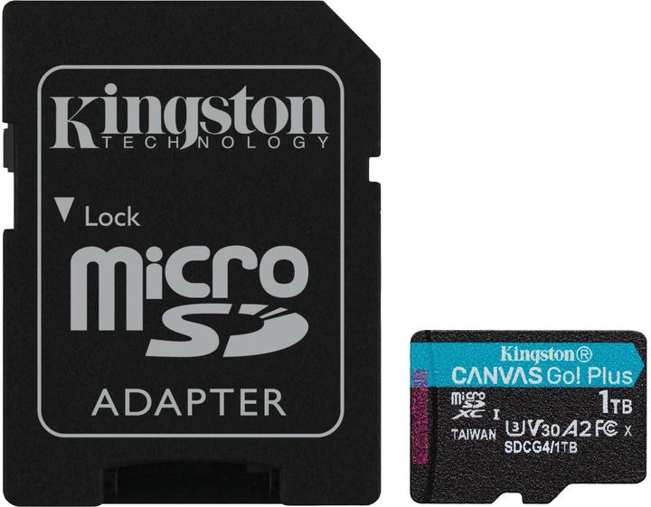 Image du produit Kingston Canvas Go! Plus +Adapter (1000 Go, microSD, microSDXC, U3, UHS-I)