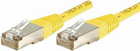 Actual product image Exertis Connect Patch cable F/UTP, CAT.6, yellow, 10.0 m Patch cable with particularly narrow bend protection (F/UTP, CAT6, 10 m)