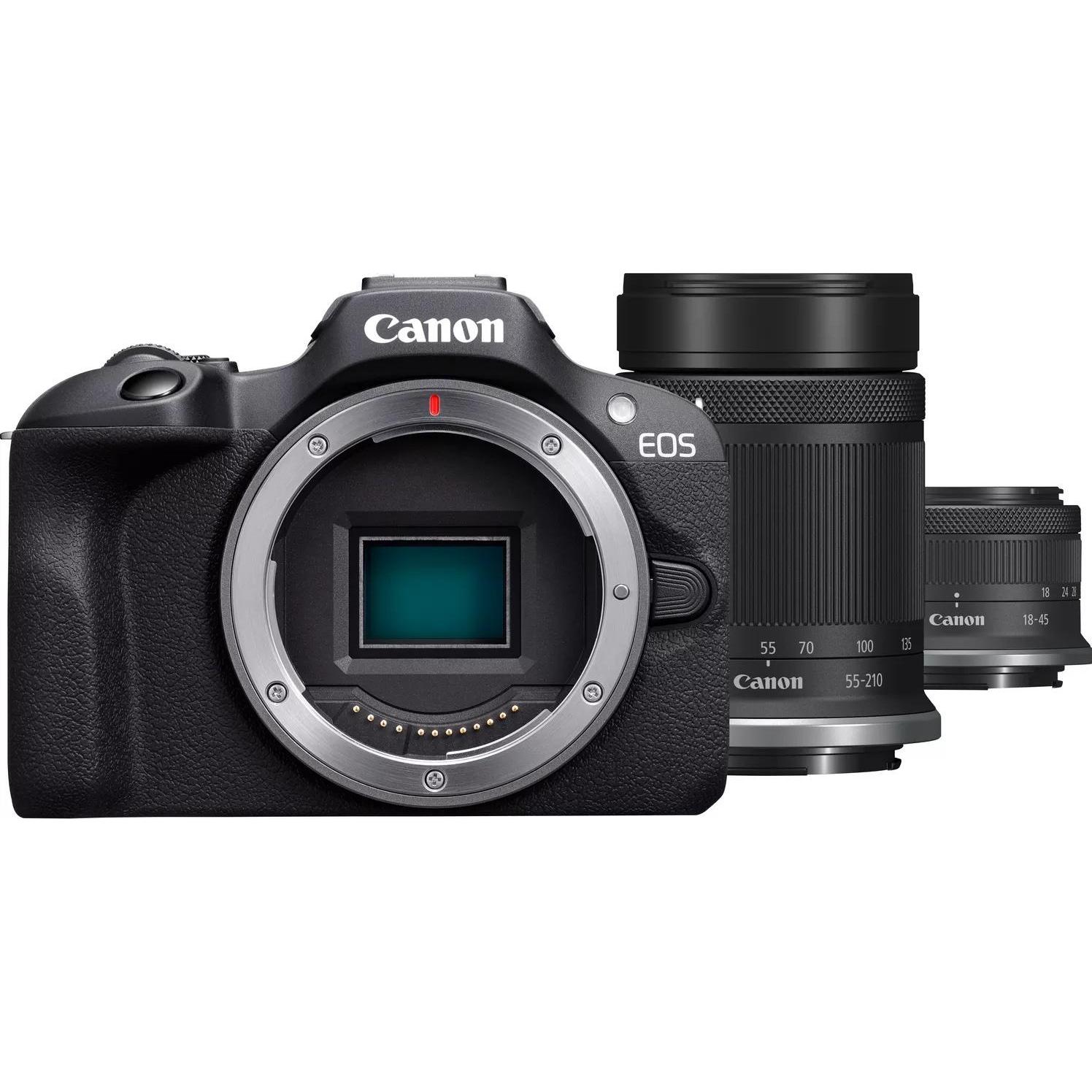 Canon EOS R100 Kit (18 - 45 mm, 24.10 Mpx, APS-C / DX), Kamera, Schwarz