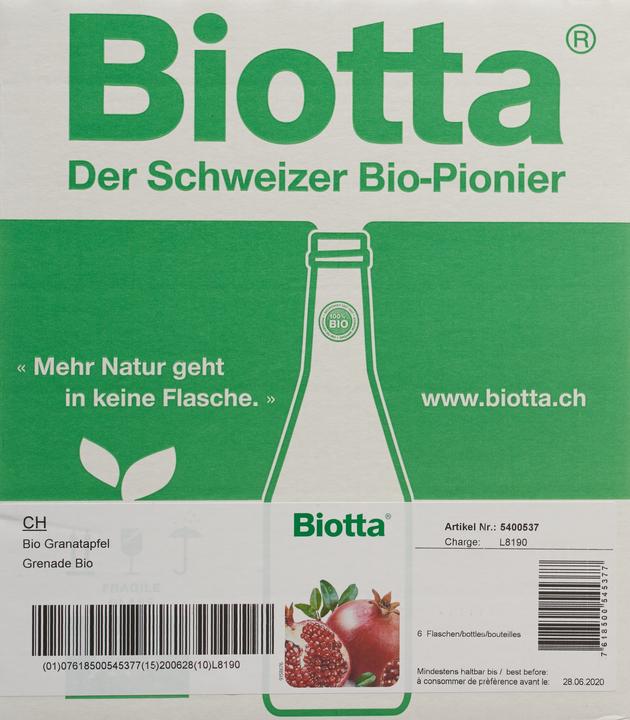 Produktbild Biotta Granatapfel (6 x 50 cl)