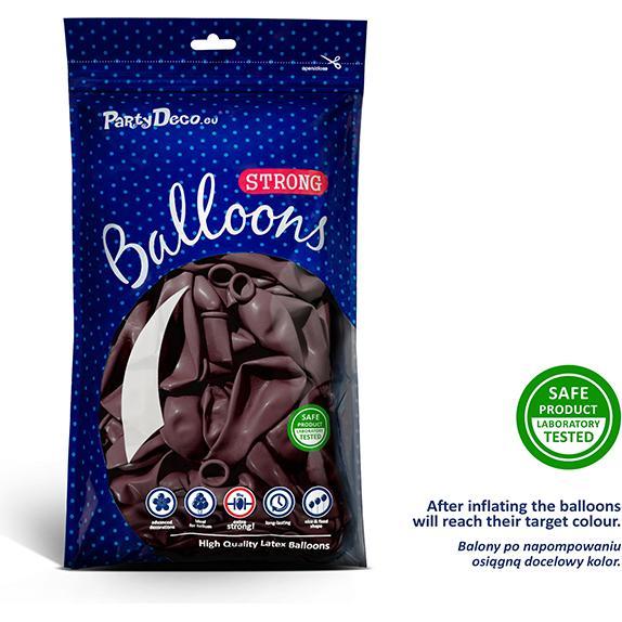 Thumbnail - Partydeco Strong Balloons 27cm, Metallic Maroon (1 pkt / 50 pc.)