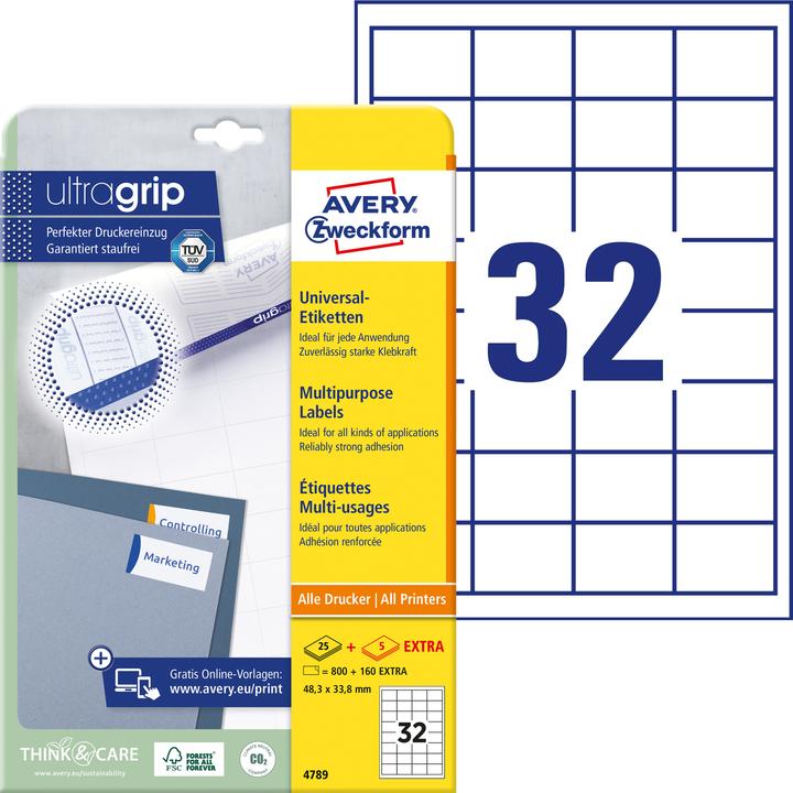 Actual product image Avery Universal labels