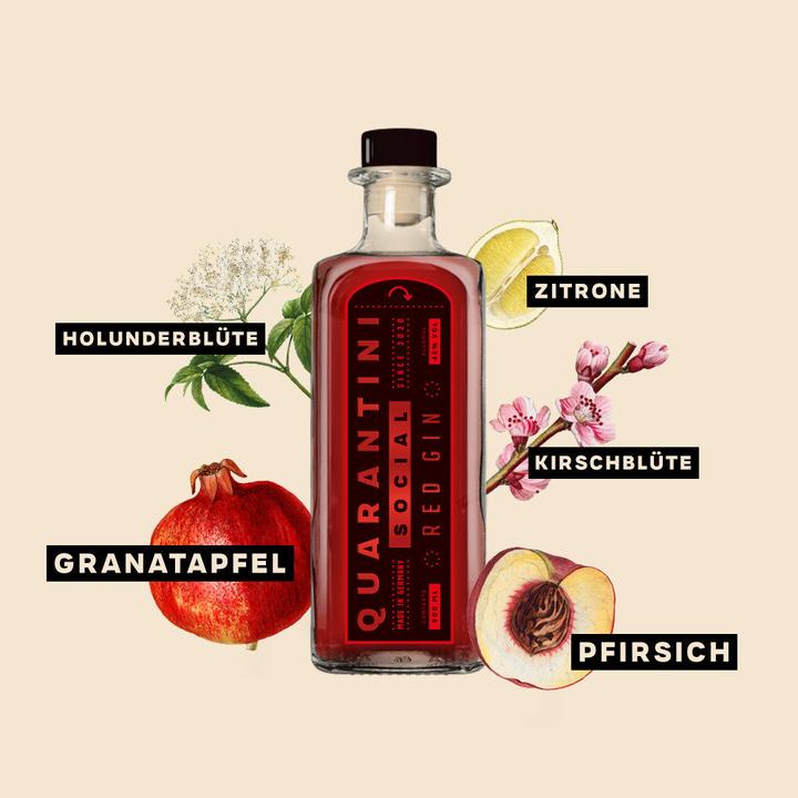 Immagine prodotto Quarantini Red Gin Gin dalla Germania 42% Vol. 0,5l
