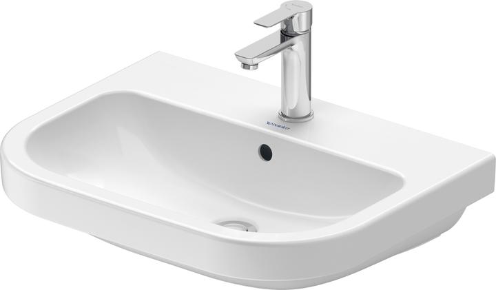 Produktbild Duravit D-Code Waschtisch, mit Hahnloch, mit Überlauf, 600x460x165mm, Weiss Hochglanz (460 mm, 600 mm)