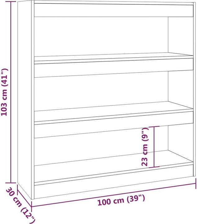 Actual product image vidaXL Bücherregal (100 x 30 x 103 cm)