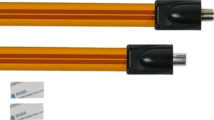 Actual product image Good Connections High-quality SAT/TV window feed-through, F socket to IEC/coax socket, total length 26.3 cm, flexible (Window bushing)