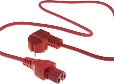 Produktbild ACT Powercord mains connector CEE 7/7 male (angled) - C15 red 2 m (2 m)