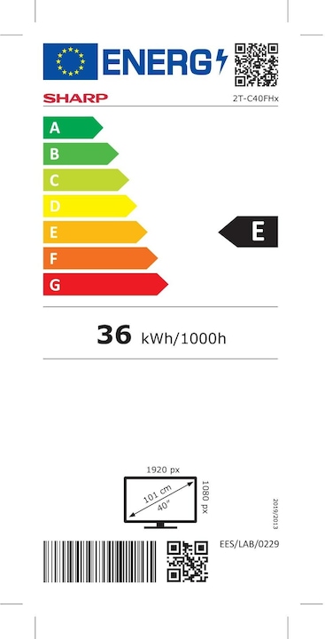 Label énergétique Sharp 24FH2EA (24", LED, HD ready, 2023)