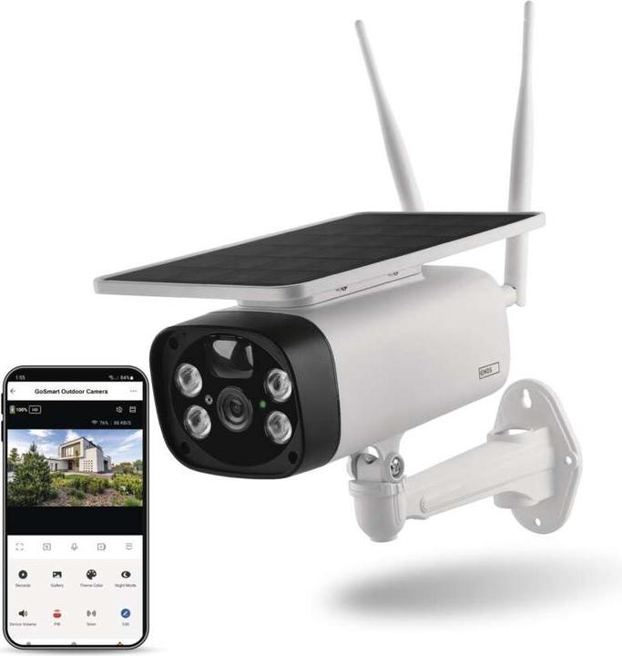 Emos GoSmart Outdoor IP Kamera mit WiFi und Solarpanel IP-600 EYE, batteriebetrieben (1920 x 1080 Pixels)
