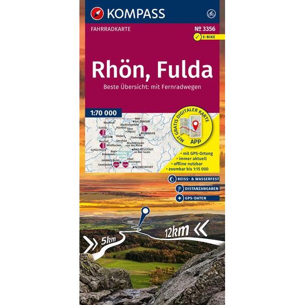 Kompass Fahrradkarte 3356 Rhön, Fulda 1:70.000 (60793382)