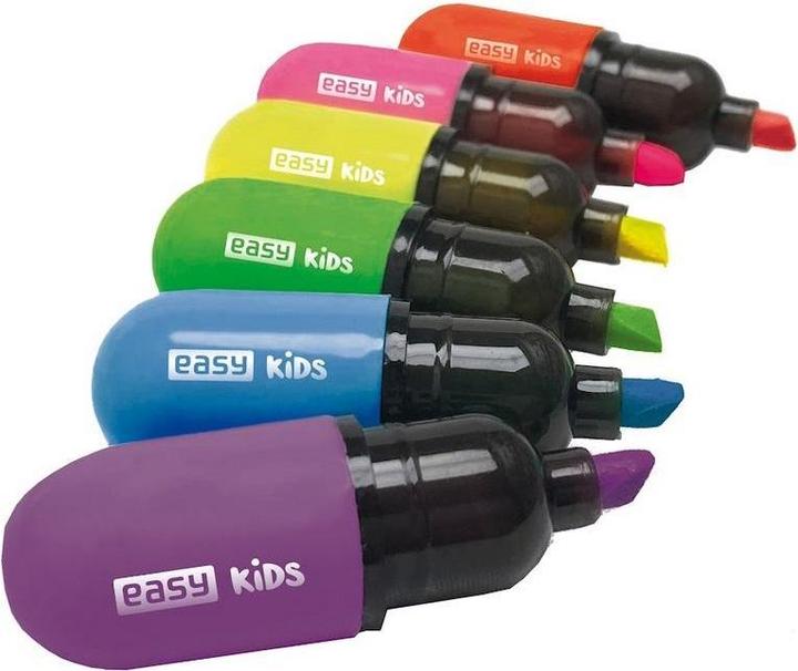 Easy Flash Mini Neon Textmarker 6 Farben EINFACH (6x)