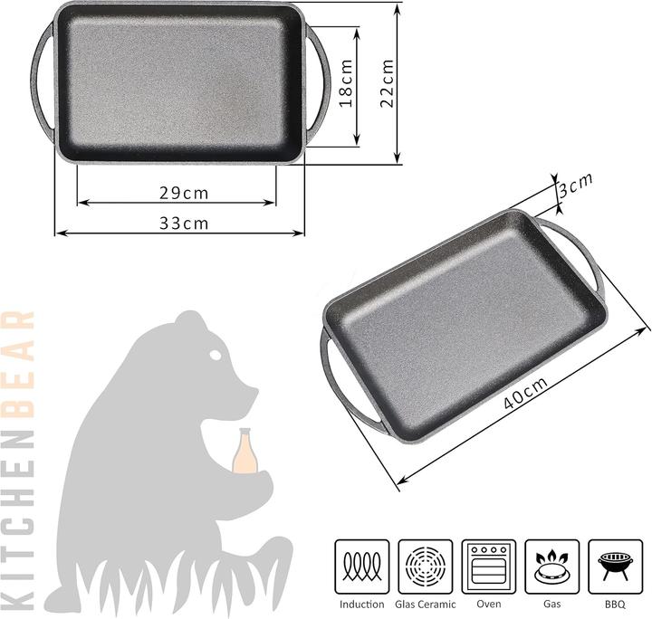 Produktbild Kitchenbear Gusseisen-Grillplatte