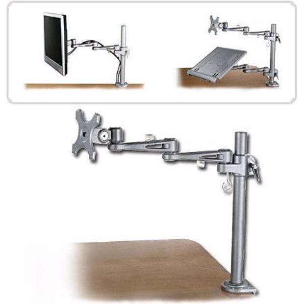 Lindy LCD-Monitorarm (Tisch, 20"), Monitor Halterung, Silber