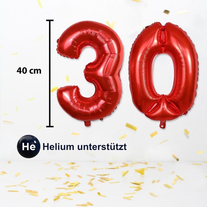 Immagine prodotto Hermex 30 Palloncini Numero Palloncino Palloncino in Foil Palloncino Festa di Compleanno Palloncino