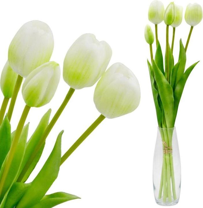 Produktbild Saska Garden Bukiet 5 Tulipanów Białych 39cm Jak żywych Dekoracja Wiosenna