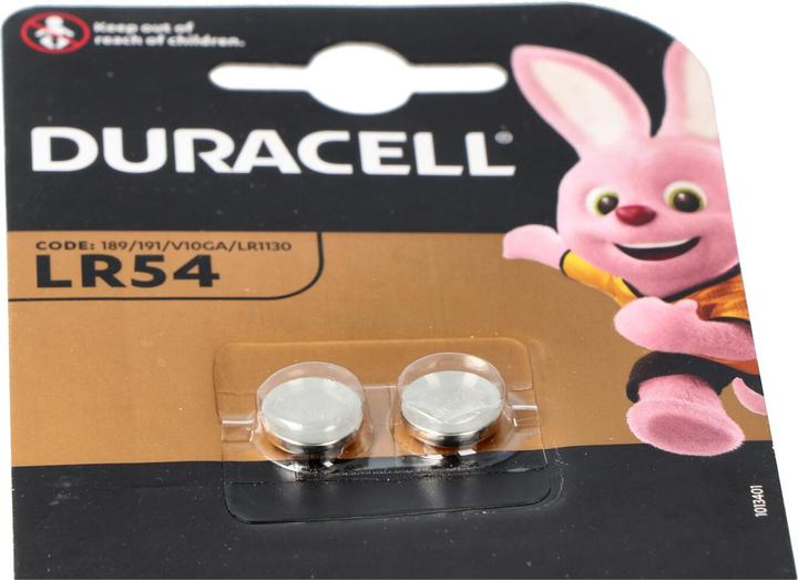 Actual product image Duracell Knopfzelle LR54, AG10, LR54, LR1130, 189, RW89, 2er Blister (2 pcs., AG10, 50 mAh)