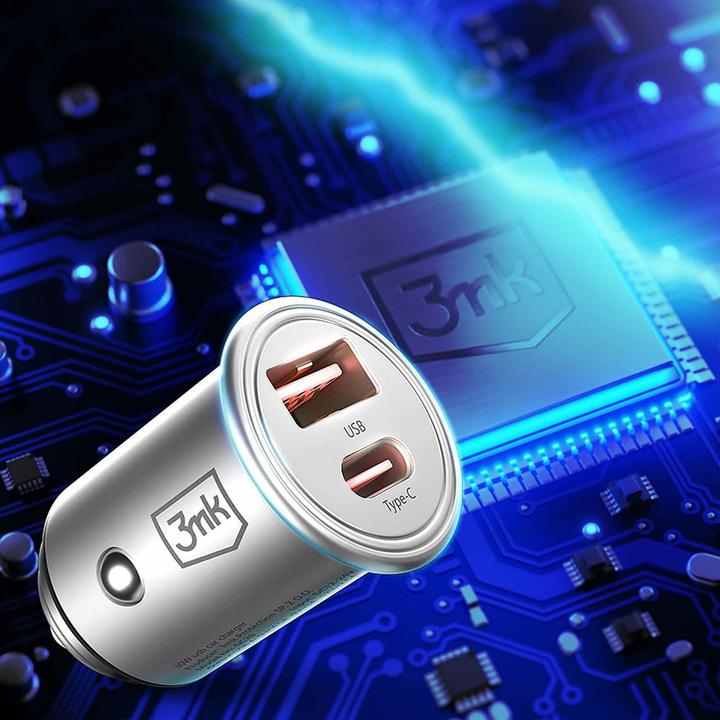 Produktbild 3MK HyperCar Charger 45W Ładowarka samochodowa 1xUSB-A + 1xUSB-C