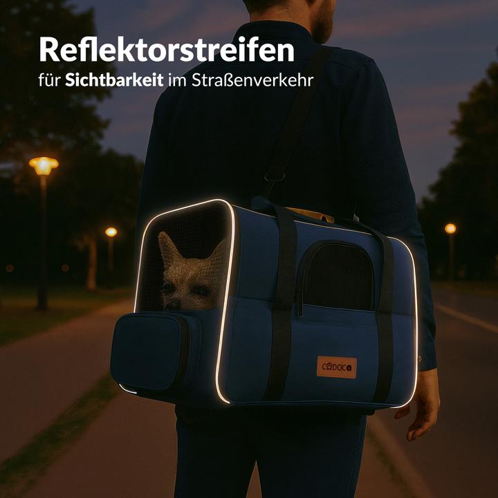 Produktbild Cadoca Haustiertragetasche (Katze, Reflektoren, Faltbar, Waschbar, Komplett zu öffnen)