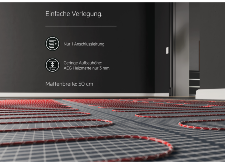 Produktbild AEG Haustechnik Basis Thermo Boden TBS TB 160/6 Set Plus, elektrische Fussbodenheizung, Komplettset 6 m², 160 W/m²