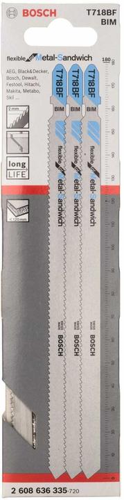Produktbild Bosch Professional Zubehör PRO Metal Sandwich T718BF Stichsägeblatt, 180 mm, 3-tlg.