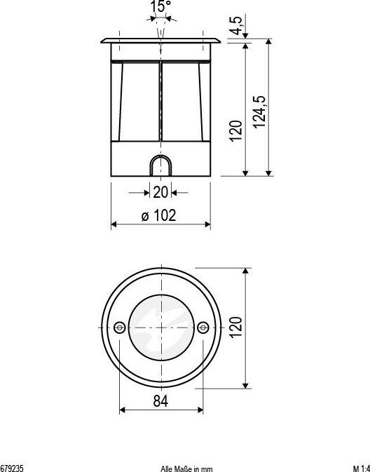 Produktbild EVN-Lichttechnik Bodeneinbauleuchte IP67 V2A 679235 GU10 max.35W schwenkb. 3,5t AD120mm (GU10, IP67)