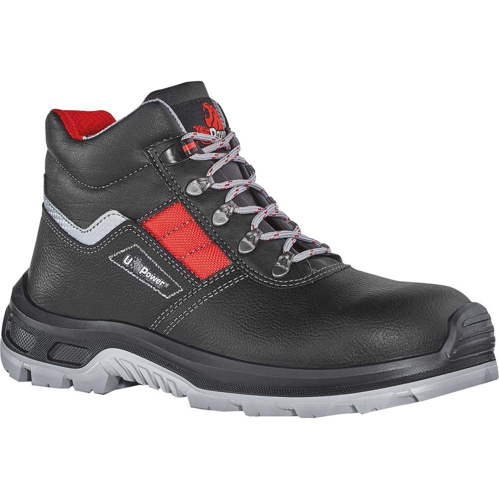 U-Power, Sicherheitsschuhe, Sicherheitsstiefel Devastate Grösse 44 schwarz/rot S3 SRC RS EN ISO 20345 vollnarbiges Leder...