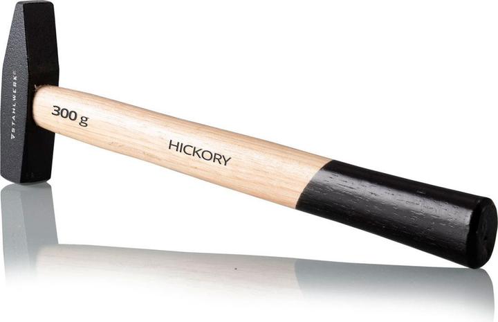 Actual product image Stahlwerk Hammer locksmith hammer 300g robust steel head, hickory wood handle (300 g)