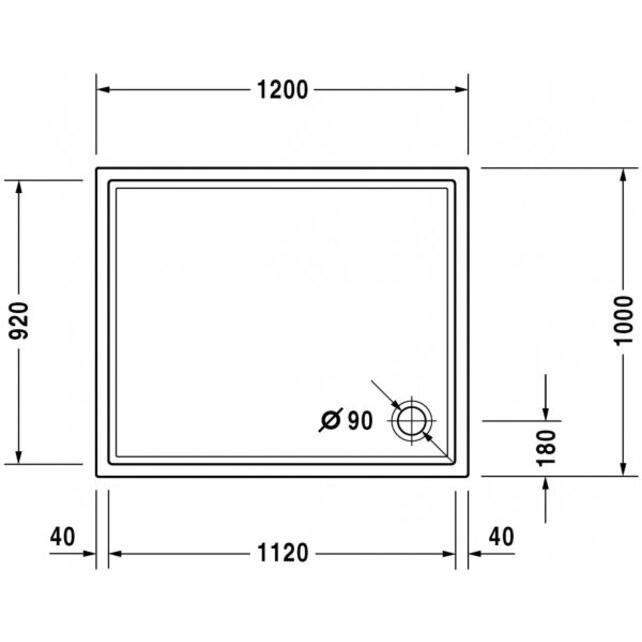 Thumbnail - Duravit, Duschwanne, Rechteck-Duschwanne STARCK SLIML 1200x1000x55mm weiss
