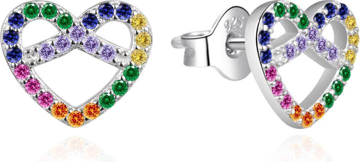 Immagine prodotto Agato - Heart-shaped silver earrings with colored zircons AGT-E173PC (Argento)