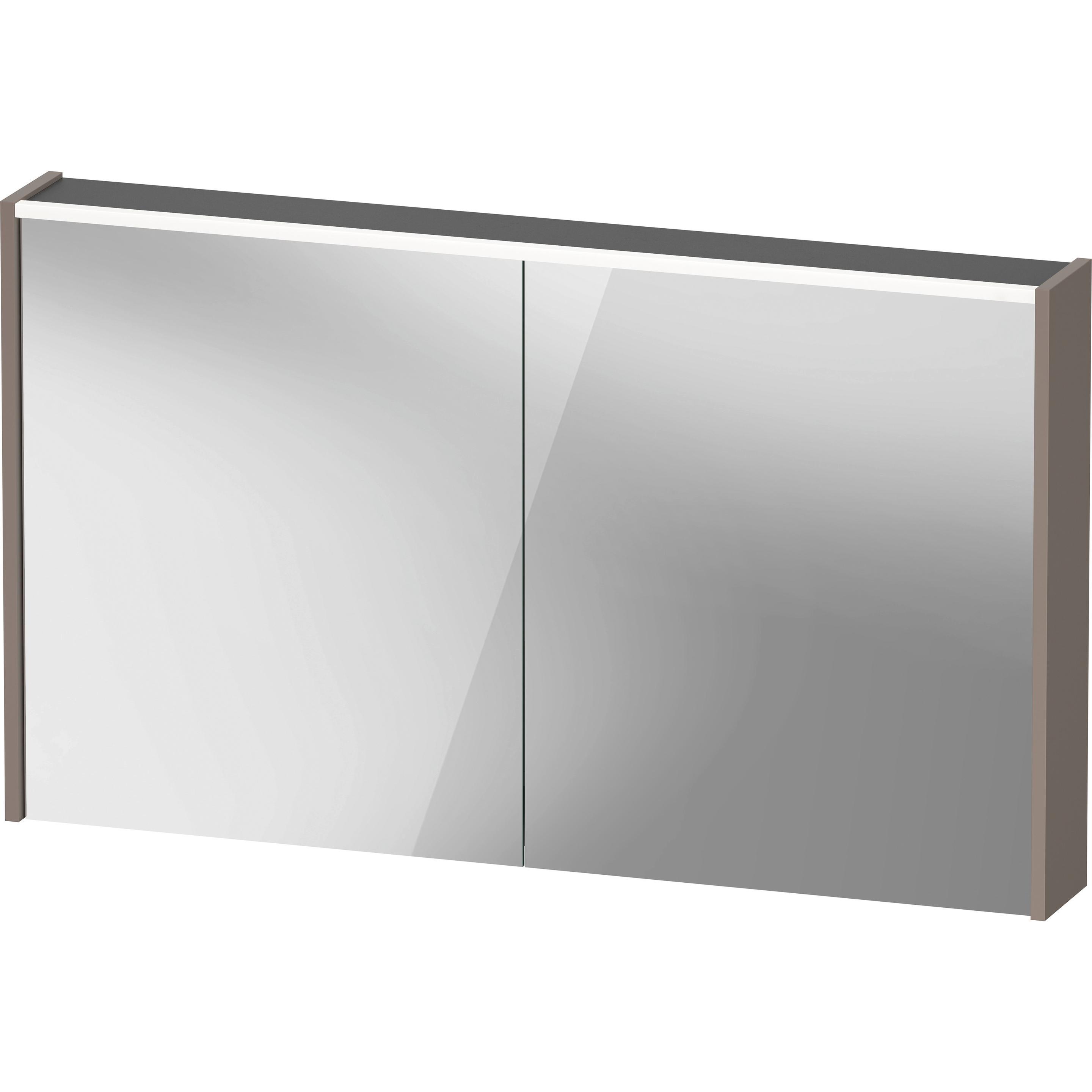 Duravit, Spiegelschrank, D-Code Spiegelschrank, Steckdose Typ F (EU, DE), 2 Türen, LED-Lichtfeld oben, 1200x700mm, 9