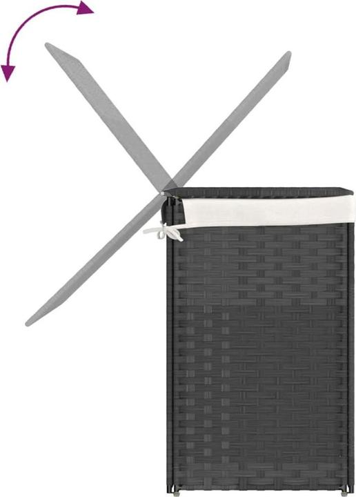 Immagine prodotto vidaXL Cesto portabiancheria a 2 scomparti Grigio 53x35x57 cm Poly