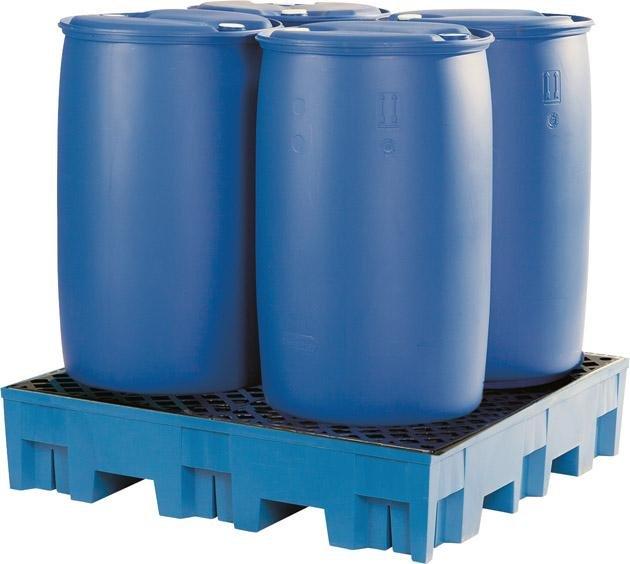 Produktbild asecos PE-Auffangwanne für 200-l-Fässer, Tragfähigkeit 950 kg/m²