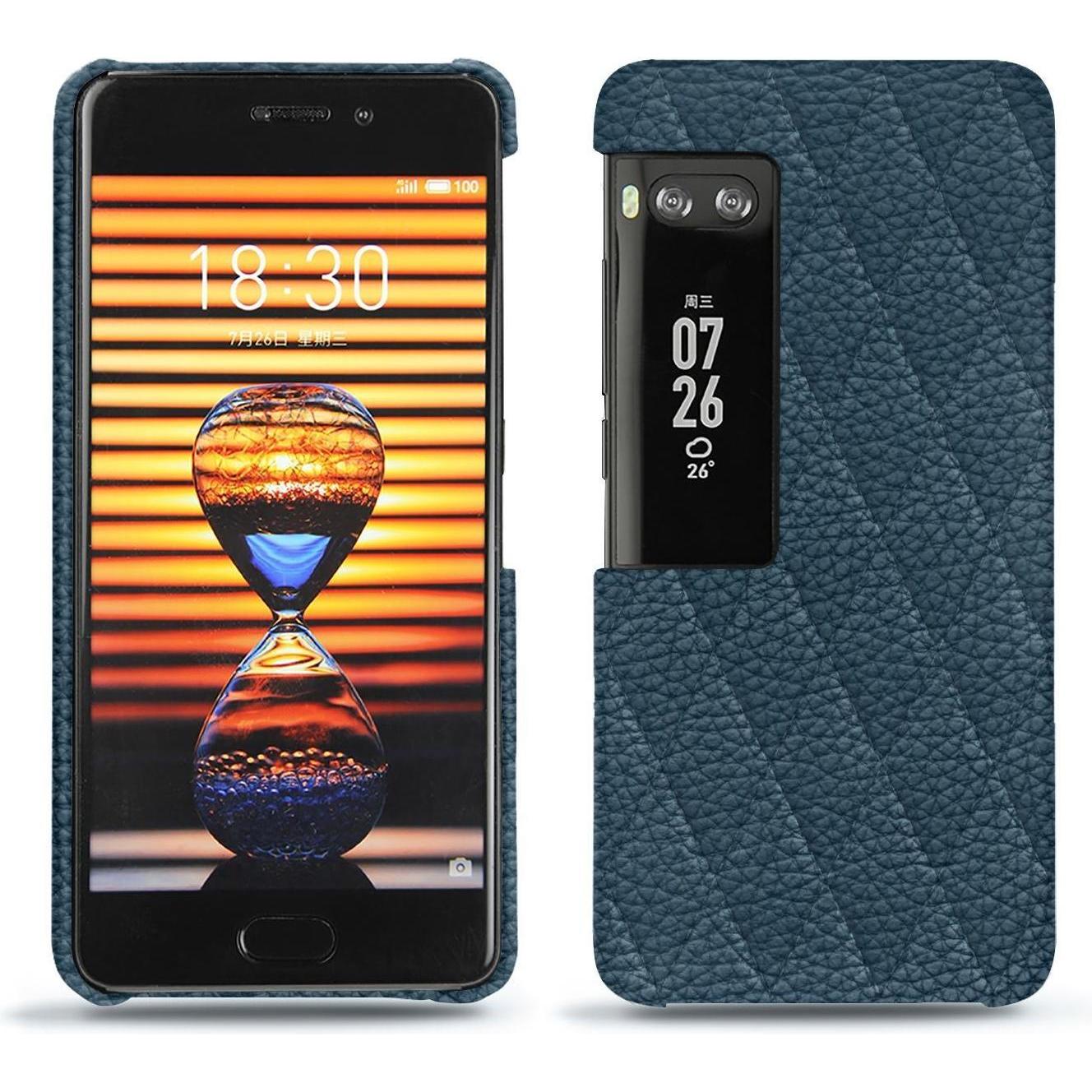 Noreve Lederschutzhülle (Meizu Pro 7), Smartphone Hülle, Blau