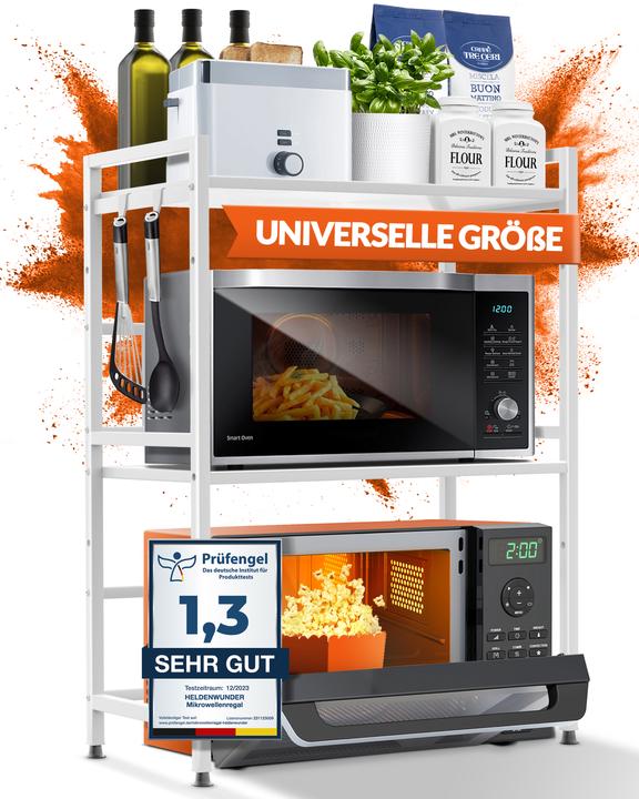 Immagine prodotto Heldenwunder Mikrowellenregal (3-stufig) Schwarz (64 x 32 x 80 cm)