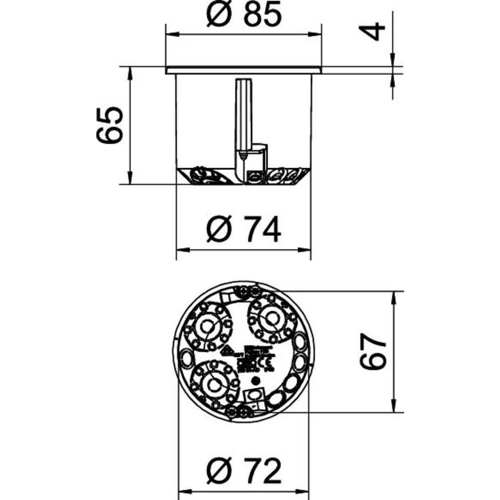 Thumbnail - OBO Bettermann, Abzweigdose, 2003819 Hohlwand-Gerätedose (Ø x T) 68mm x 61mm 10St.