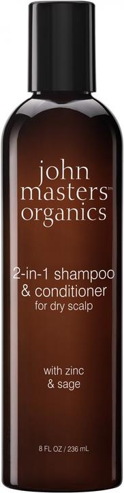 John Masters Organics Shampoo & Conditioner ZINC & SAGE - Zink & Salbei 2 in 1 Produkt (236 ml, Flüssiges Shampoo)