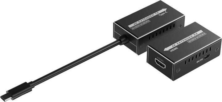 Produktbild PremiumCord USB-C na HDMI extender přes patch kabel Cat5e/6/6a 4K@60Hz na 60m (Extender)