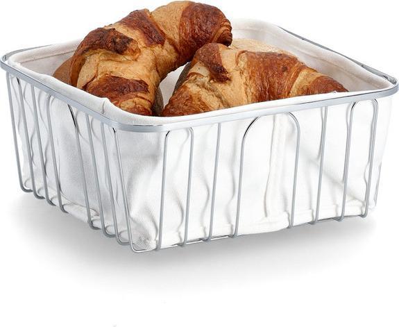 Productafbeelding Zeller Present Broodmand met tas, verchroomd metaal/katoen