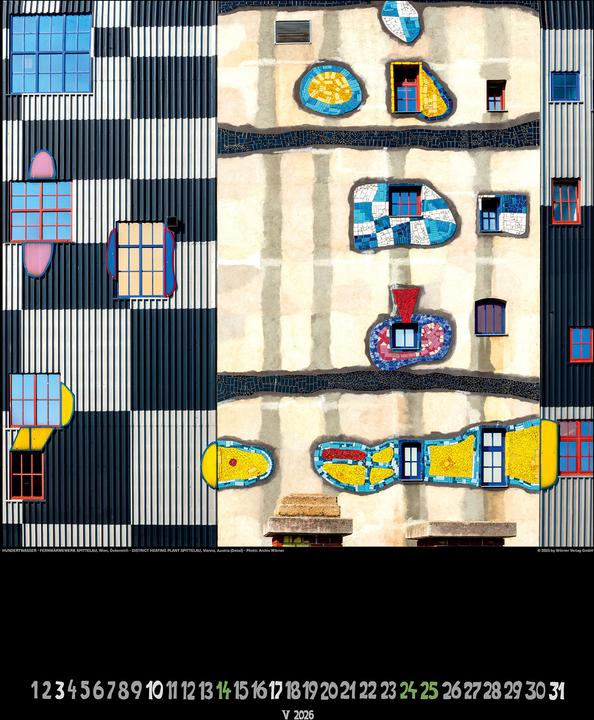 Produktbild Grosser Hundertwasser Architektur Kalender 2026 (65 x 49 cm)