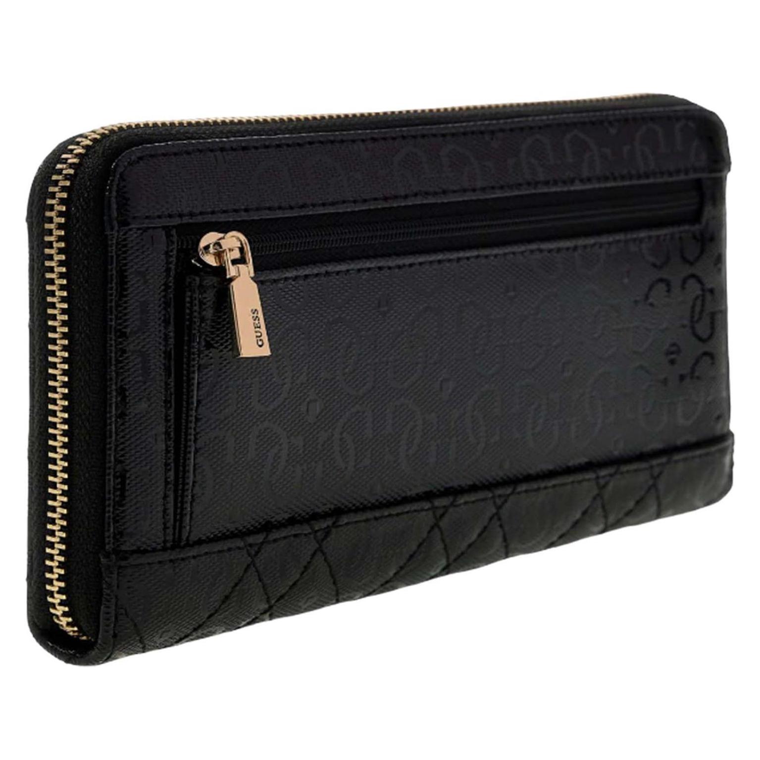 Guess, Vrouwen, Portemonnee, Isemay Slg Large Zip Around Wallet, Zwart