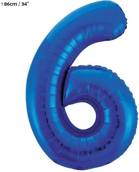 Produktbild Unique Folienballon Zahl "6" (1 x)