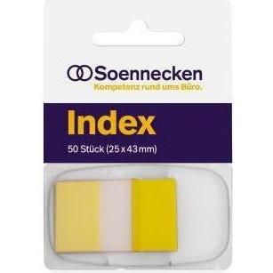 Soennecken, Haftnotiz, Haftstreifen Index Masse: 25 x 43 mm (B x H) Farbe: gelb (25 x 43 mm)