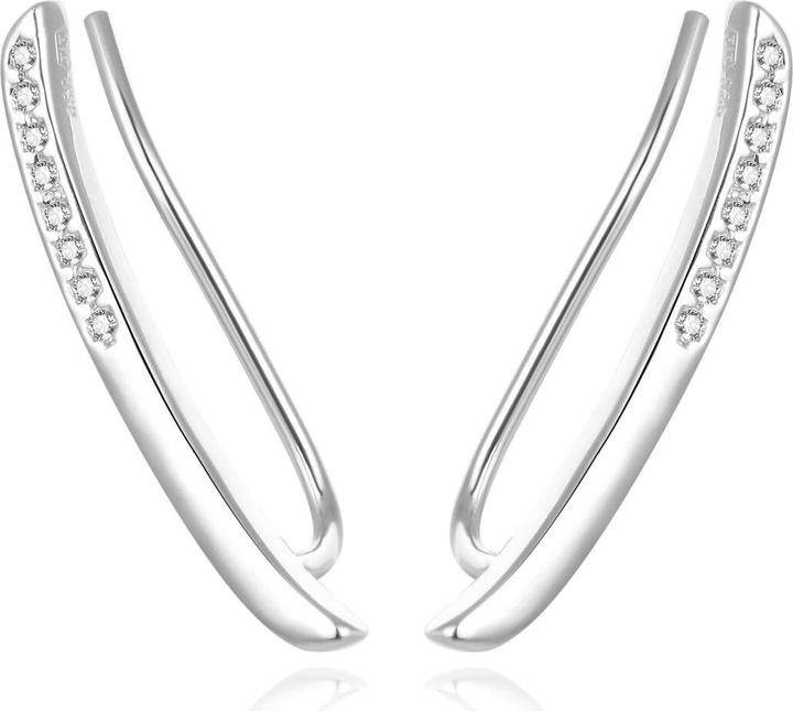 Image du produit Beneto Longue boucle d'oreille en argent avec zircons AGUV1851 (L)