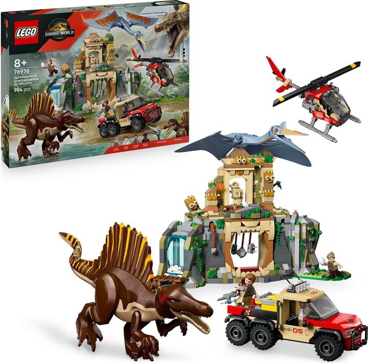 Immagine prodotto LEGO Mattoncini Jurassic World 76976 Spinosaurus e Quetzalcoatlus Missione aerea (76976, LEGO Jurassic World)