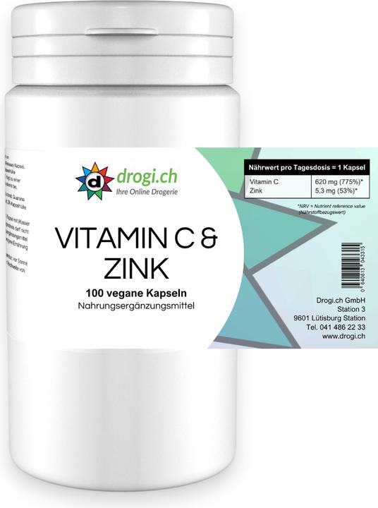 Nutritional values and ingredients Drogi Vitamin C & Zink (100 pcs., Capsules)