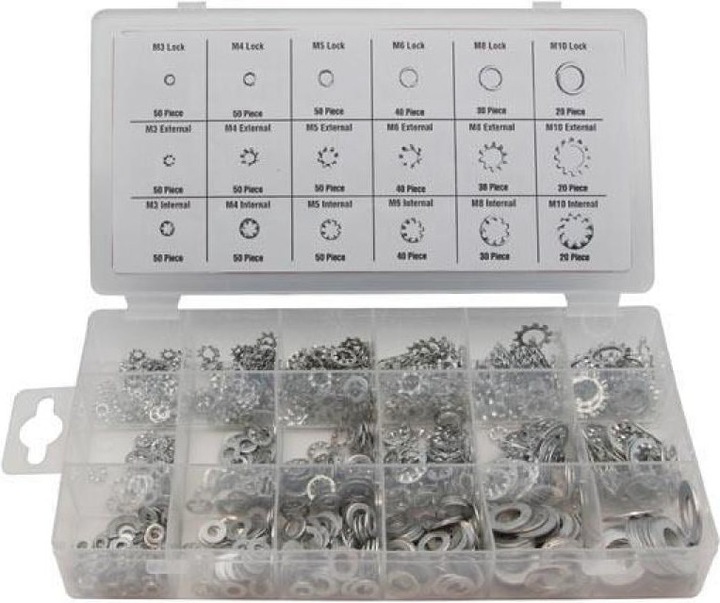 Immagine prodotto Perel Assortimento di rondelle di sicurezza (M4, M10, M8, M3, M5, M6)