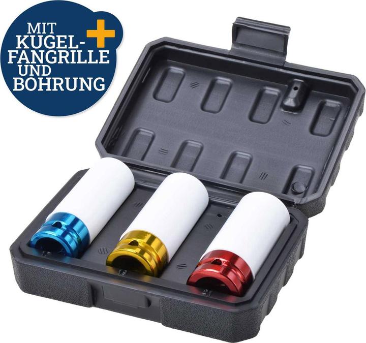 Actual product image Filmer Socket set, 3 pieces, 17/19/21mm in 3 colours (17 mm, 21 mm, 19 mm)