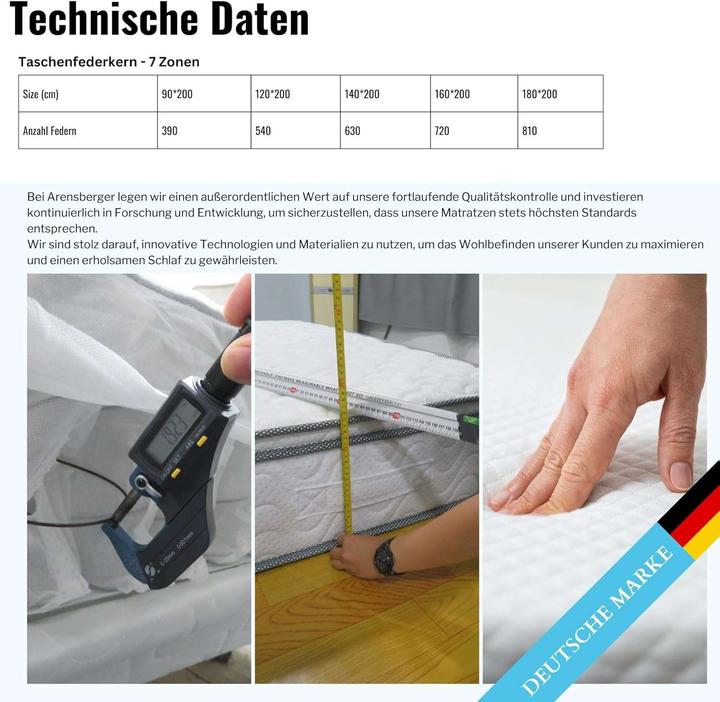 Produktbild Arensberger Lara (180 x 200 cm, Federkern)