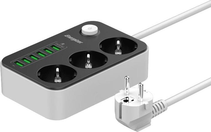 Produktbild Energizer Steckdosenleiste mit EPB2500W00EU Schalter (3 x, USB-A, 2 m)