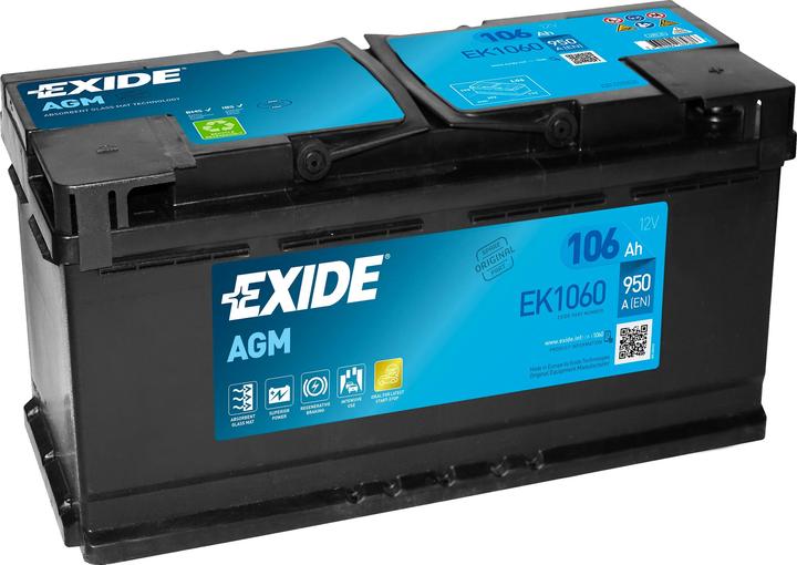 Actual product image Exide EK1060 (12 V, 106 Ah, 950 A)